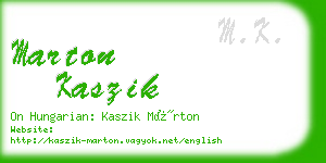 marton kaszik business card